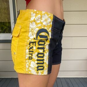 Corona mini board shorts with contrast stitching